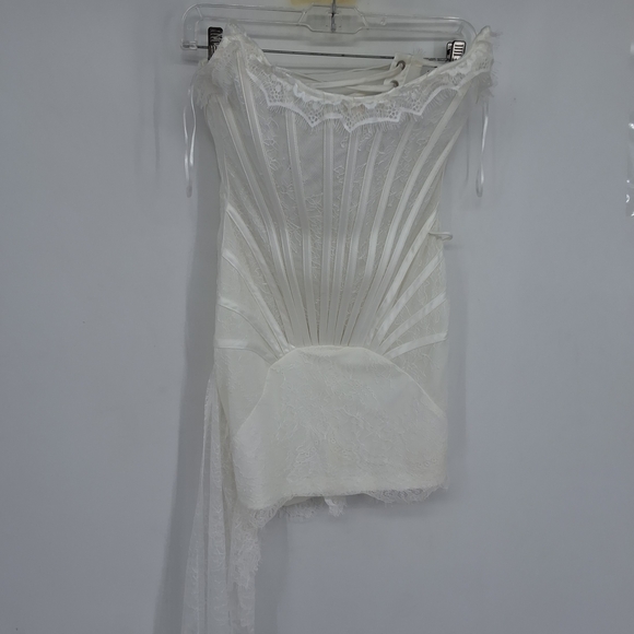 HEIRESS LOS ANGELES XS Chic White Lace Corset Mini Dress - Picture 2 of 7